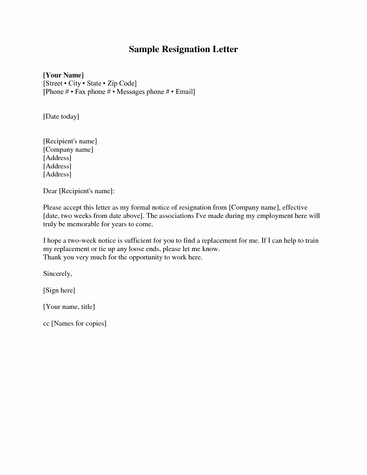 Job Notice Sample Elegant Resignation Letter 2 Weeks Notice Resignation Letter