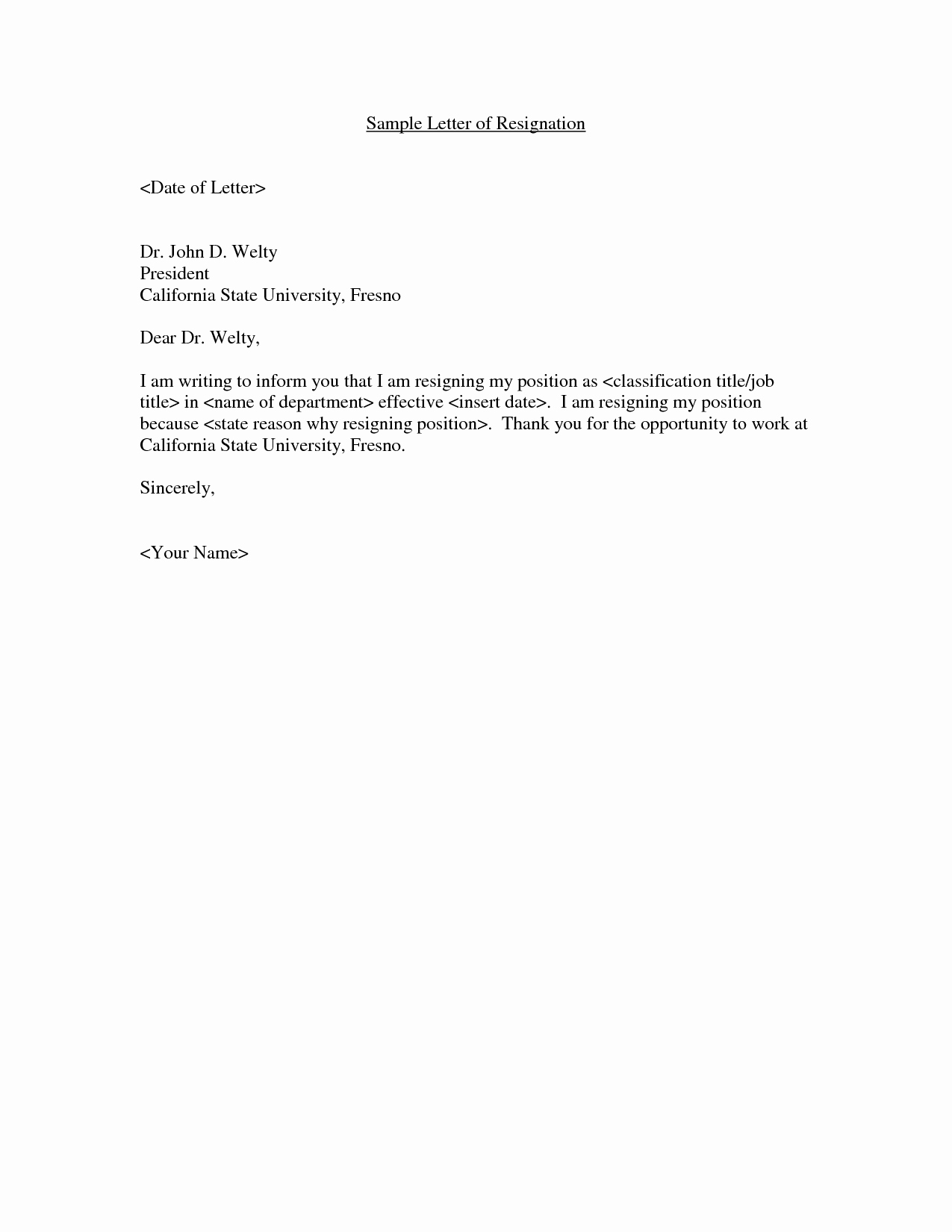 Job Notice Sample Inspirational Free Writing Letter Of Resignation Example