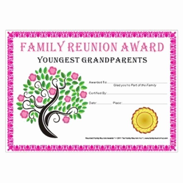 Jones Awards Certificate Templates Best Of Youngest Grandparents Award Tree In Bloom theme Free