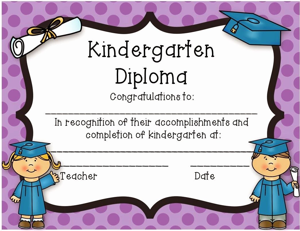 Kindergarten Certificate Free Printable Elegant Kindergarten Diploma Freebie