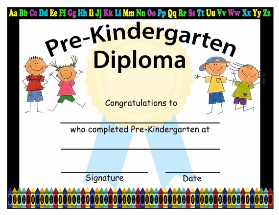 Kindergarten Certificate Free Printable New Pre Kindergarten Graduation Diplomas Blank Graduation