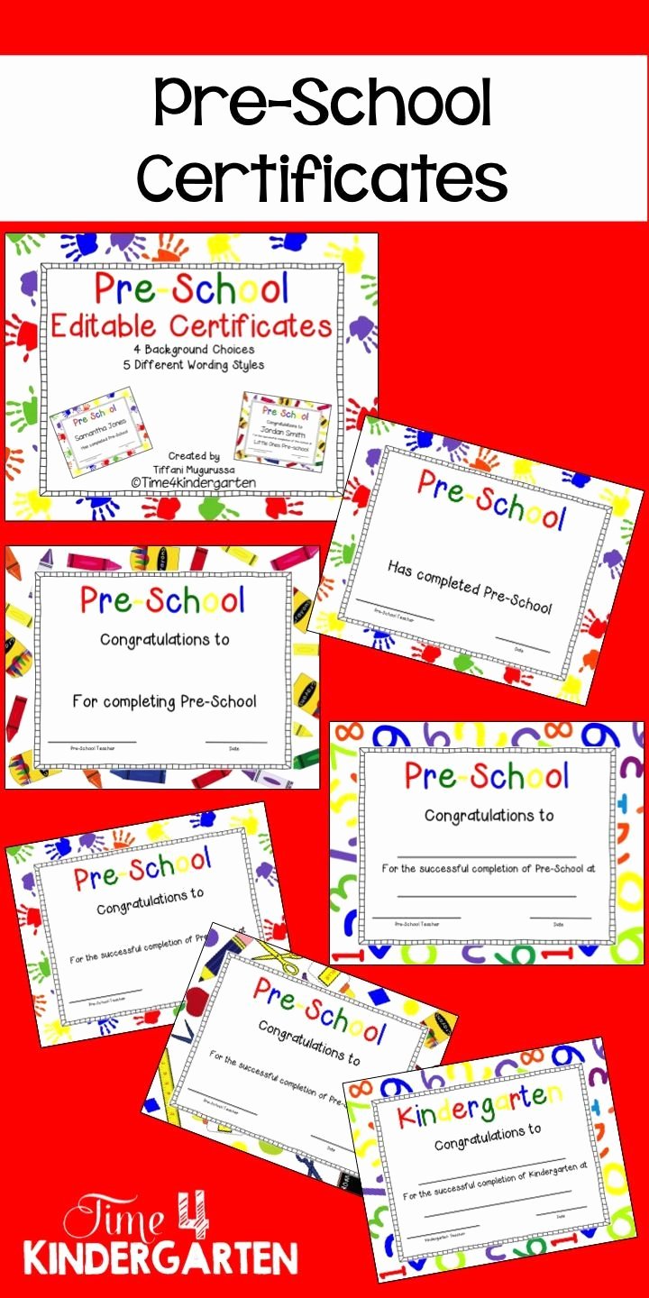 Kindergarten Certificates Of Completion Awesome Pre School Pletion Certificates