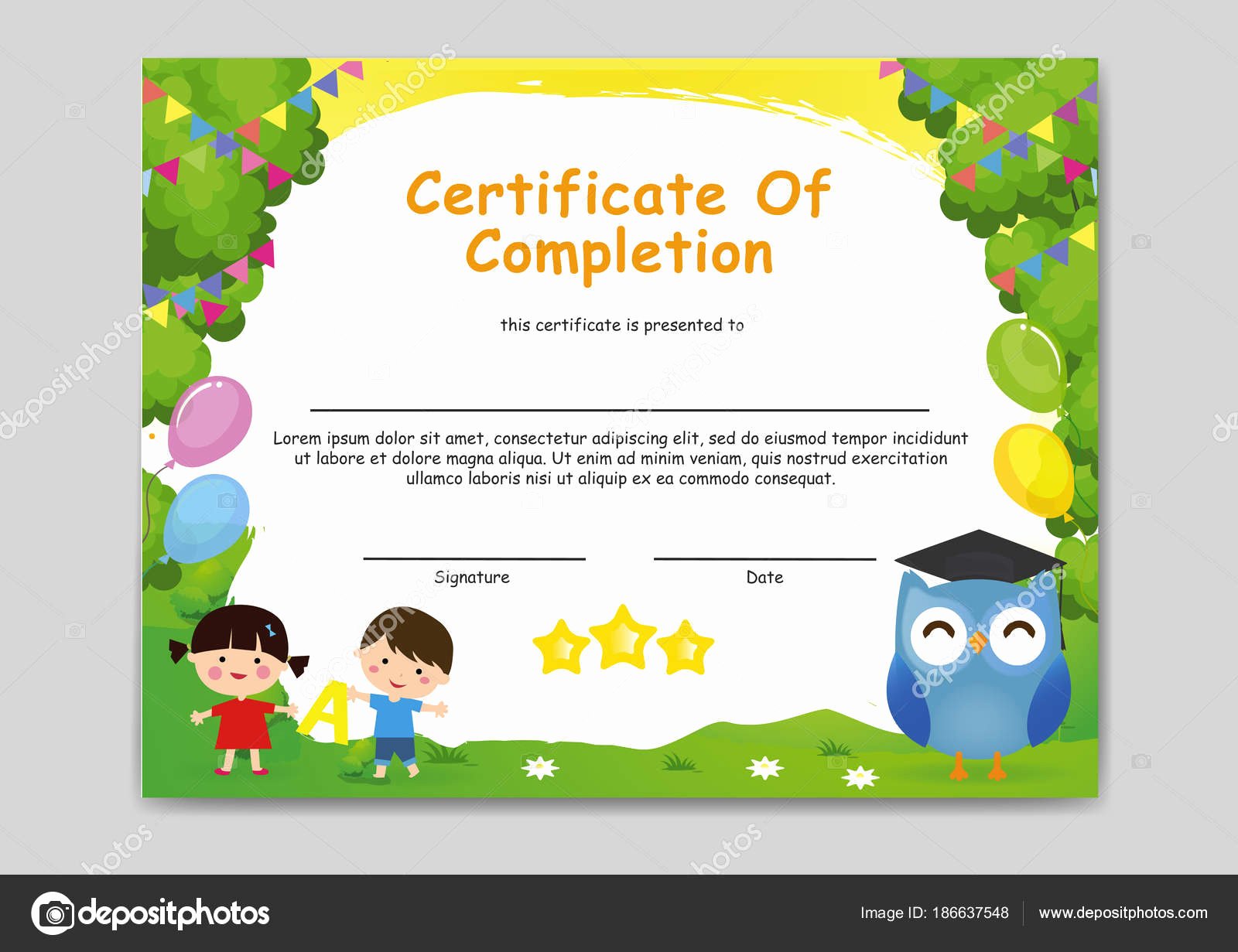 Kindergarten Certificates Of Completion Elegant Colourful Cheerful Kindergarten Certificate Pletion