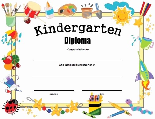 Kindergarten Certificates Of Completion Lovely Free Printable Kindergarten Diploma