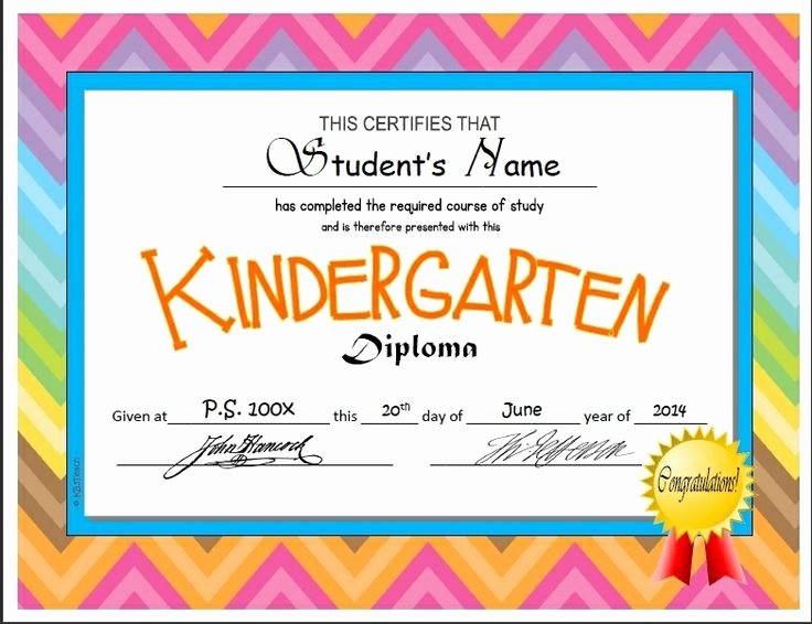Kindergarten Certificates Of Completion New Kindergarten &amp; Pre K Diplomas Editable
