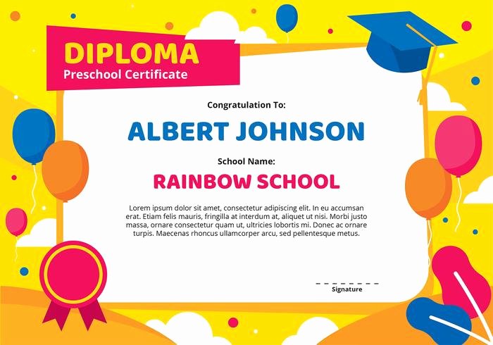 Kindergarten Diploma Template Word Elegant Kindergarten Diploma Certificate Template Download Free