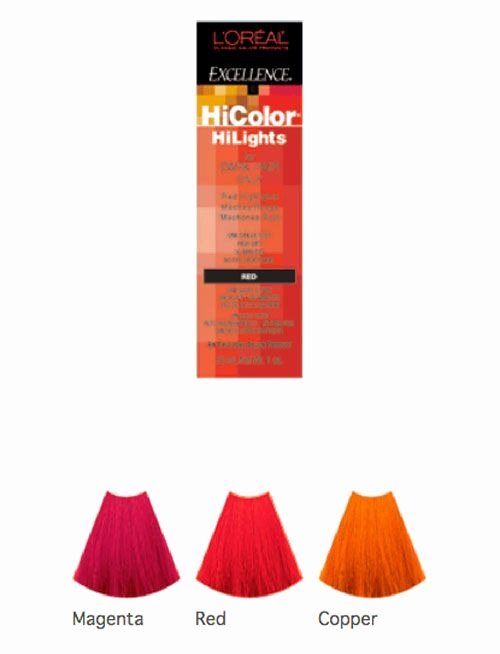 L-oreal Excellence Hicolor Chart Beautiful Hair Dye Loreal Excellence Hicolor Highlights Shade