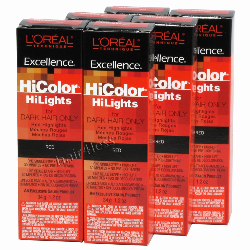 L-oreal Excellence Hicolor Chart Elegant Pack Of 6 Loreal Excellence Hicolor Hilights Creme
