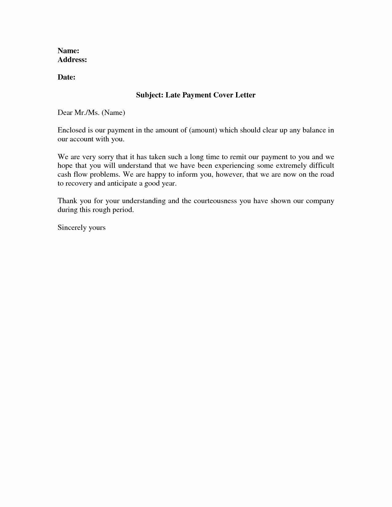 Sample Letter Of Late Payment Explanation - Printable Templates Free