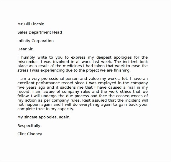 Letter for Explanation Of Mistake Made Lovely 9 Apology Letters for Mistake – Pdf Word