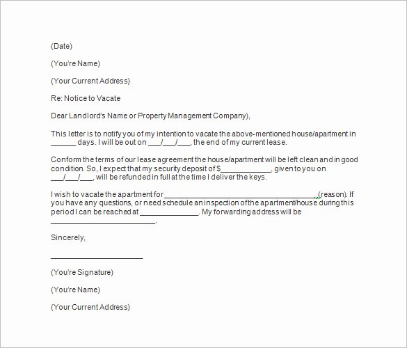 Letter for Tenant to Move Out Elegant 20 Notice to Vacate Templates Pdf Google Docs Ms Word