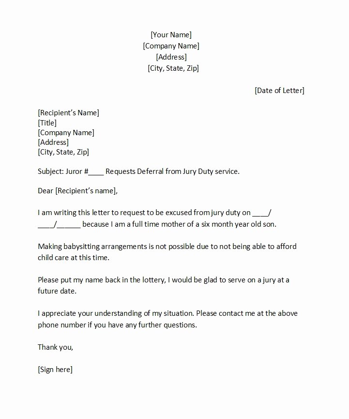 Letter From Employer to Get Out Of Jury Duty Luxury 33 Best Jury Duty Excuse Letters [ Tips] Template Lab