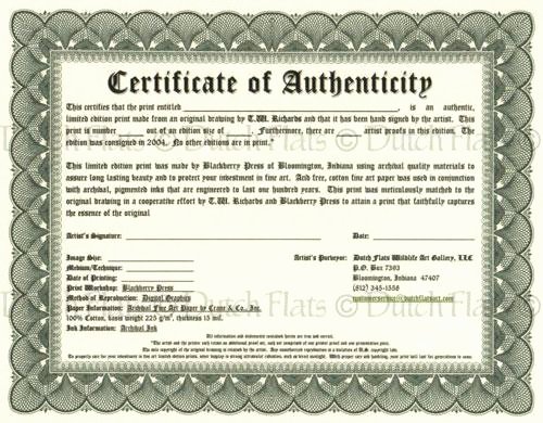 certificate of authenticity templates