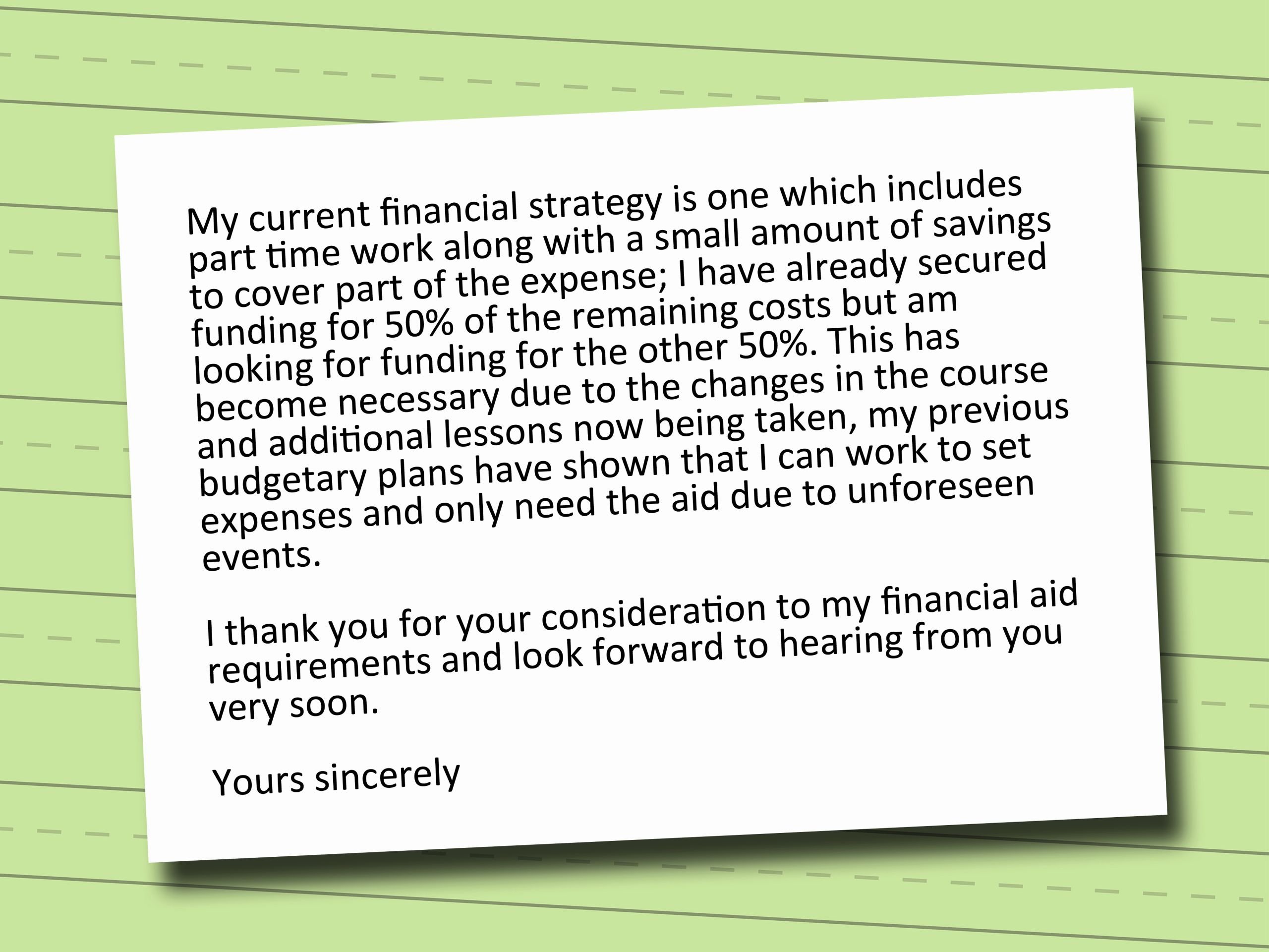 Letter Of Financial Need Beautiful How to Write A Letter for Financial Aid 3 Easy Steps
