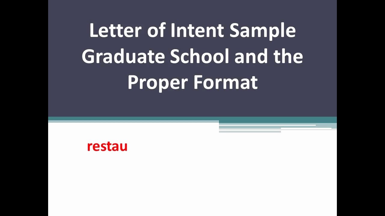 Letter Of Intent for Grad School Examples Unique Letter Of Intent Sample Graduate School Sample 2016