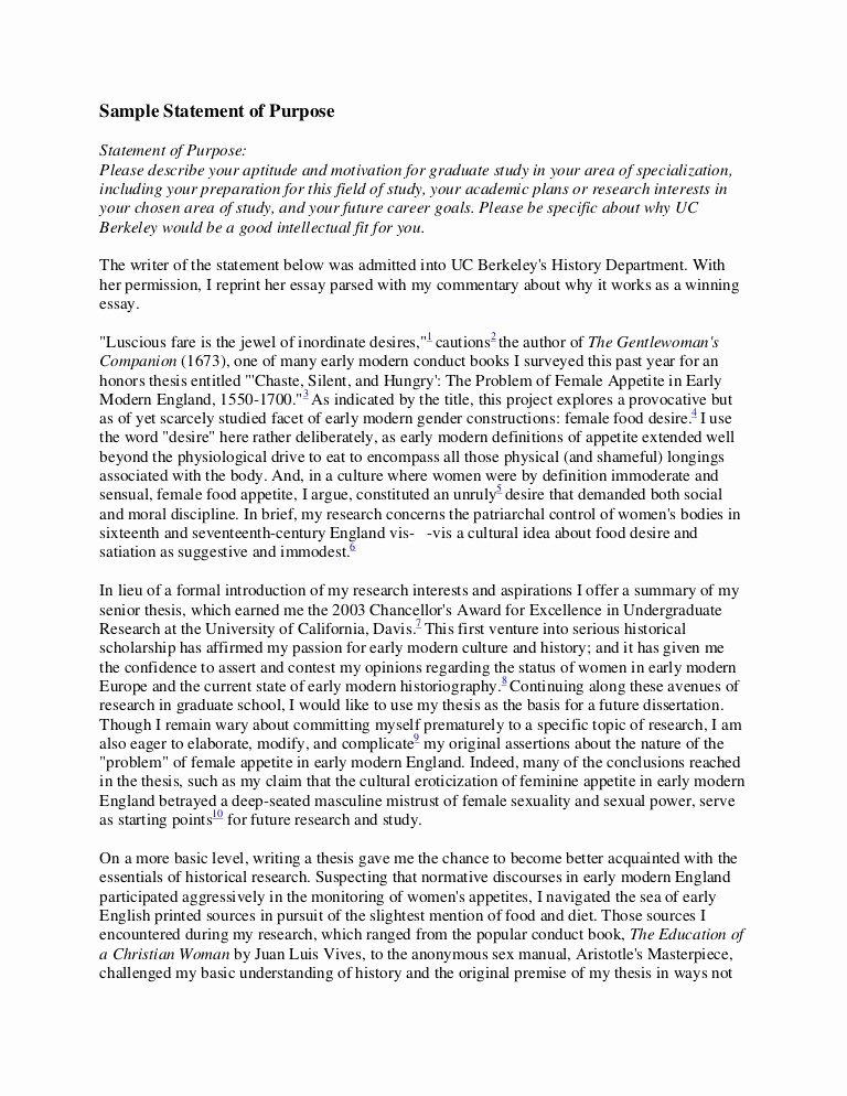 Letter Of Purpose for Graduate School Samples Elegant Statement Of Purpose