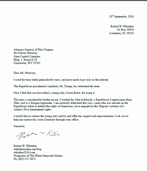 Letter Of Representation Sample attorney Best Of Bob Whitaker for President Open Letter to Mr Patrick