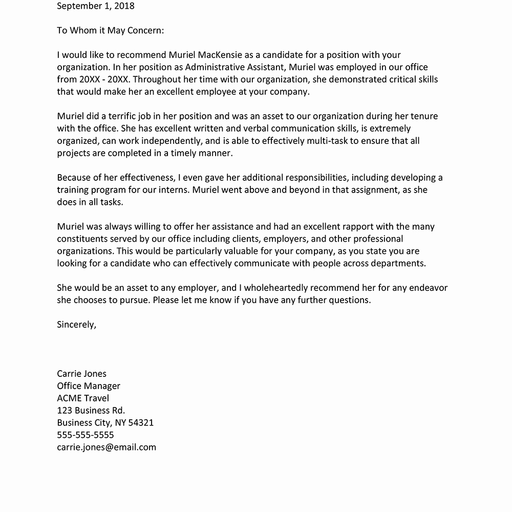 Letter Of Testimony Sample Beautiful Sample Reference Letter for An Employee
