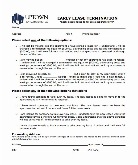 Letter to End Lease Early Beautiful Early Lease Termination Letter