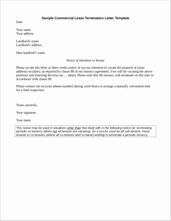 Letter to End Lease Early Lovely What to Include In A Mercial Lease Termination Letter