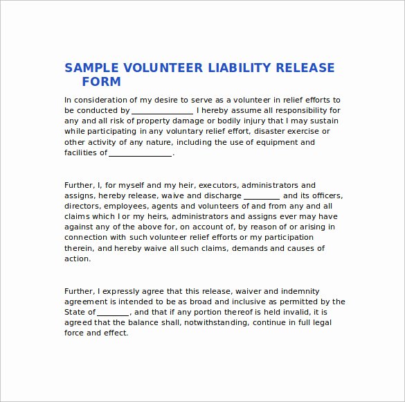 Liability Release forms Awesome Sample Liability Release form Examples 9 Download Free