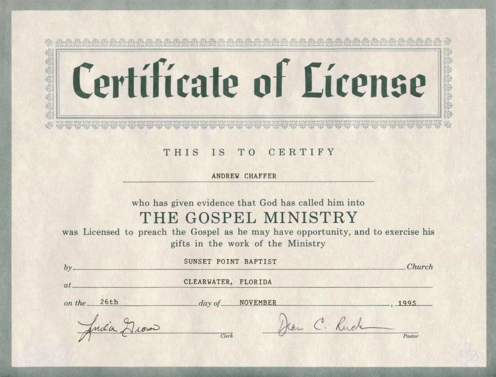 License to Preach Certificate Template Fresh 8 Best S Of Printable Certificate License