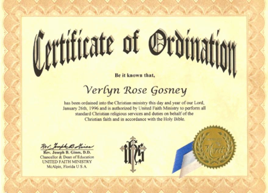 License to Preach Certificate Template Fresh ordained Minister Certificate