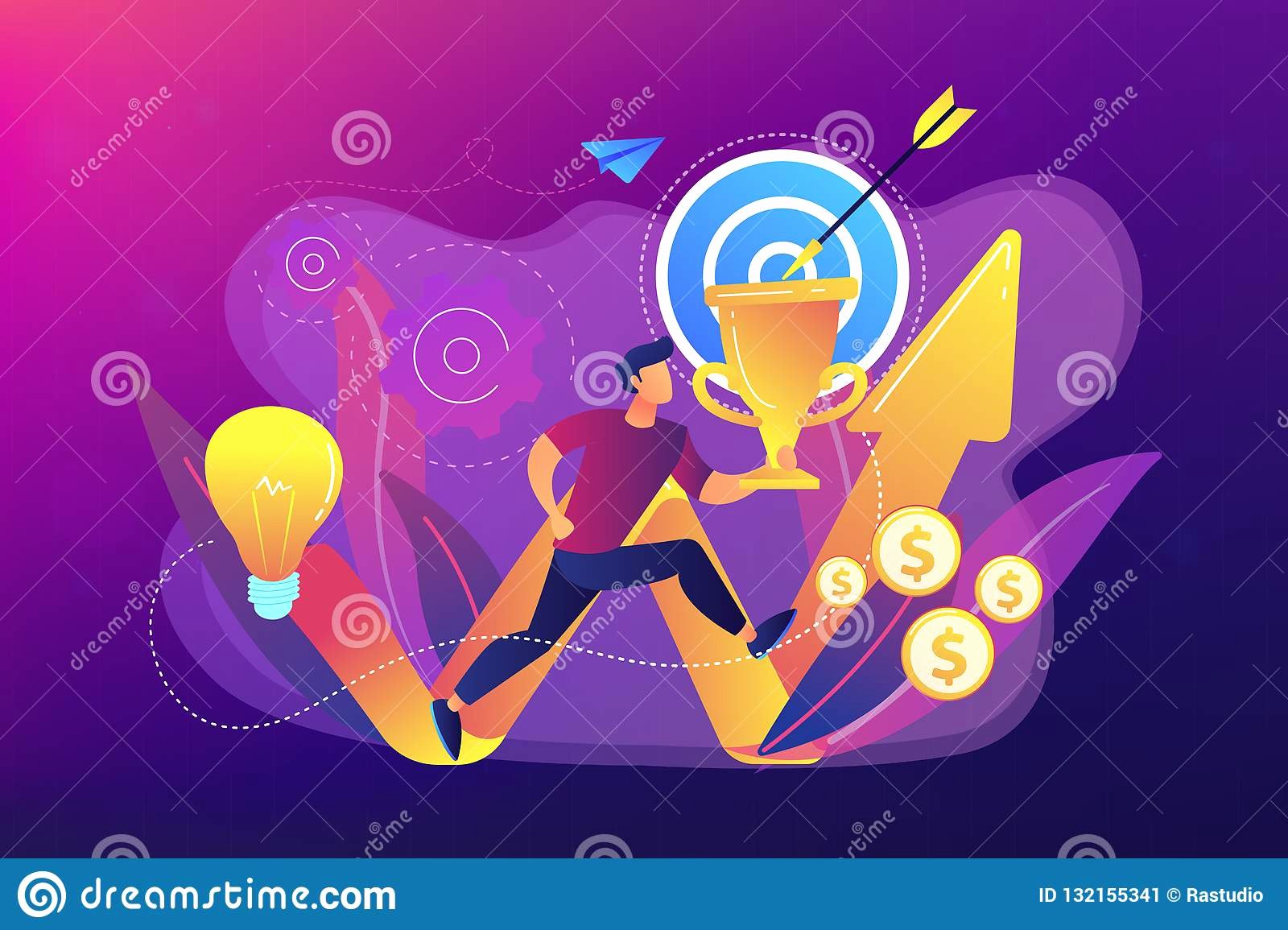 Life Time Mission Statement Lovely Business Mission Concept Vector Illustration Stock Vector