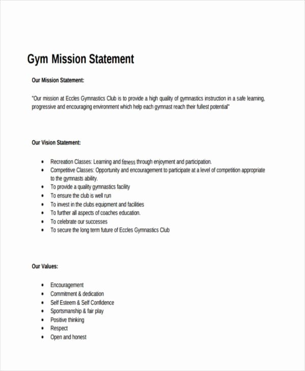 Lifetime Fitness Mission Beautiful Free 54 Mission Statement Examples &amp; Samples In Pdf
