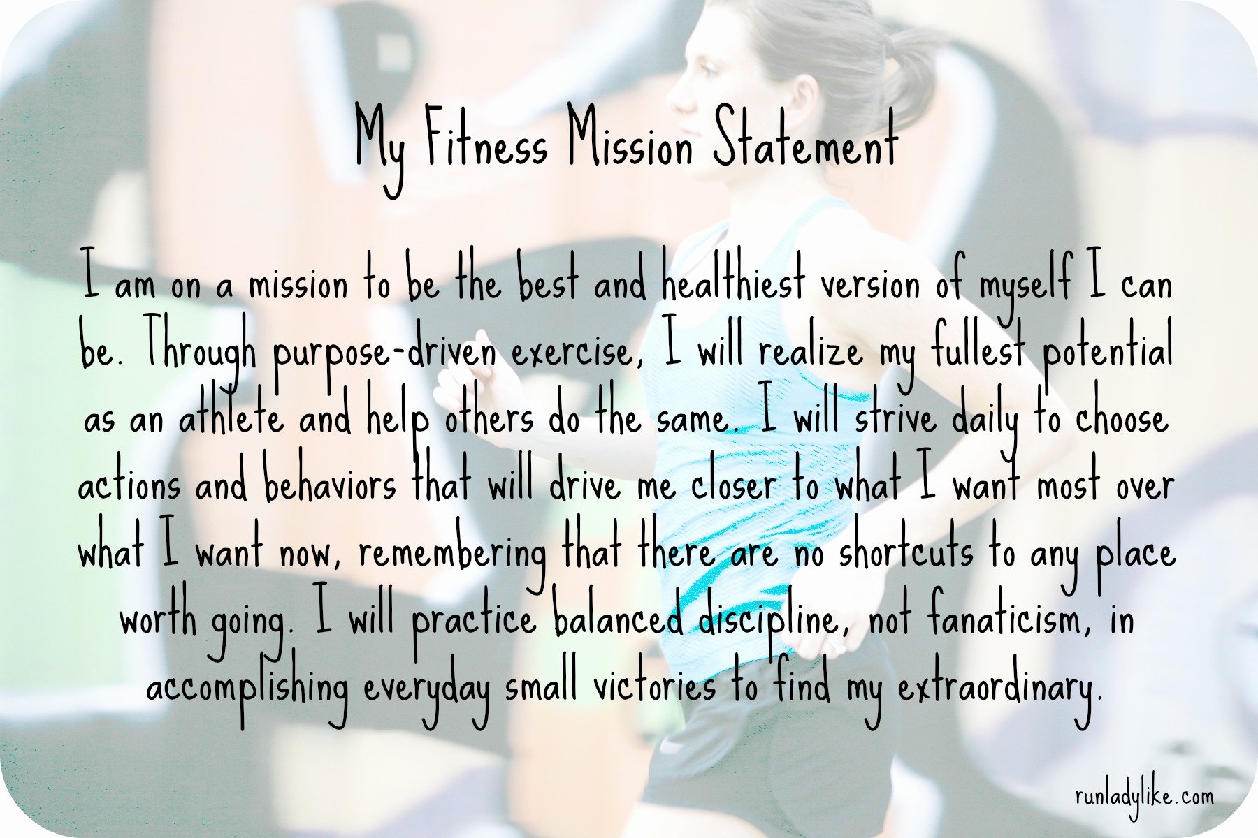 Lifetime Fitness Mission Statement Fresh My Fitness Mission Statement Runladylike