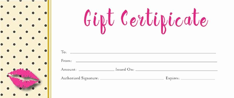 Lipsense Gift Certificate Template Elegant Lips Lipsense Pink Lips Blank Gift Certificate Download