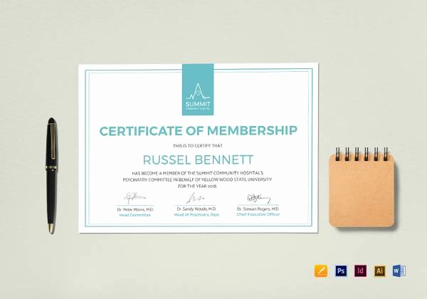 Llc Member Certificate Template Luxury Free 14 Membership Certificate Templates In Samples