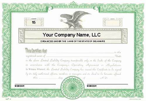 Llc Membership Certificate Template Lovely Custom Printed Certificates Limited Liability Pany