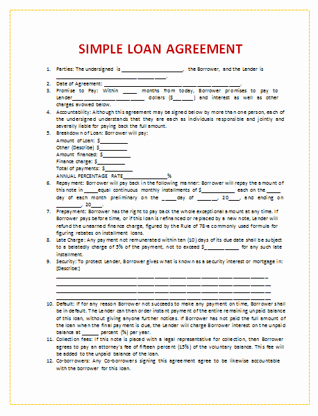 Loan Agreement Between Friends Template Lovely Loan Agreement Letter Loan Contract and Agreement