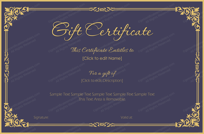 Make A Certificate Online Free Luxury Royal Velvet Gift Certificate Template Get Certificate