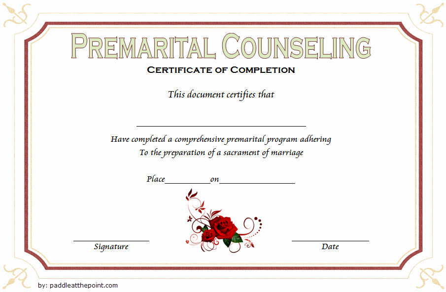 Marriage Counseling Certificate Template Lovely Marriage Counseling Certificate Template 7 Premium Designs