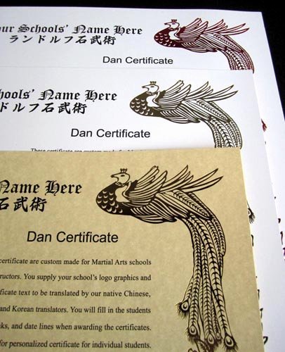 Martial Arts Certificate Maker Luxury Custom Gold Red Phoenix Certificates Martial Arts