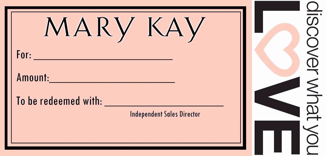 Mary Kay Gift Certificate Template Best Of Gift Certificates Mary Kay Gift Certificate