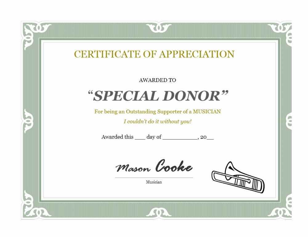 Masonic Certificate Of Appreciation Luxury Fundraiser by Trecia Simpson Cooke Adopt A Musician