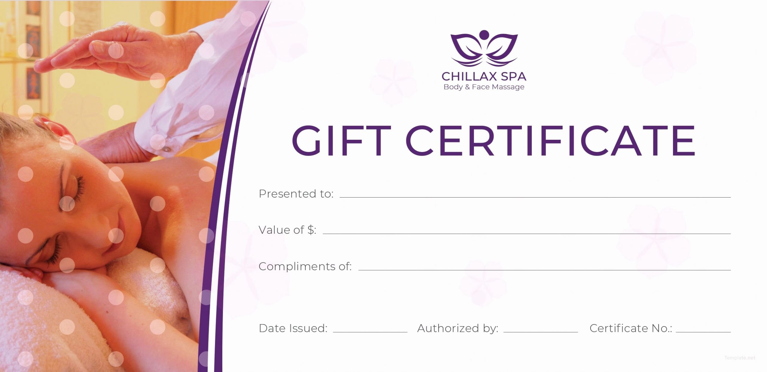 Massage Gift Certificate Template Free Download Lovely Editable Massage Gift Certificate Template
