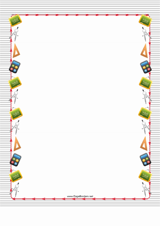 Math Borders for Microsoft Word Awesome Striped Math Border Printable Pdf