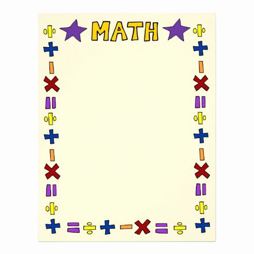 Math Borders for Microsoft Word Beautiful Math Symbols Letterhead