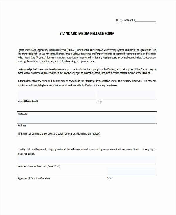 Media Release form Best Of Free 38 Release form Templates