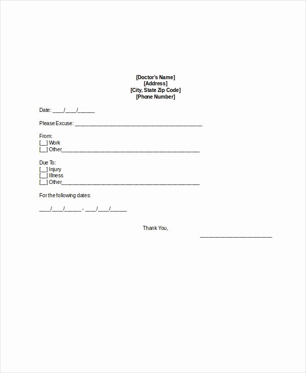 Medical Excuse form Beautiful Doctors Note Template 16 Free Word Pdf Psd Documents