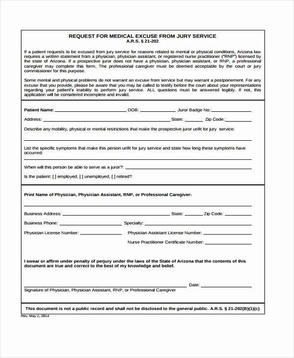 Medical Excuse form Unique Free 39 Printable Medical forms