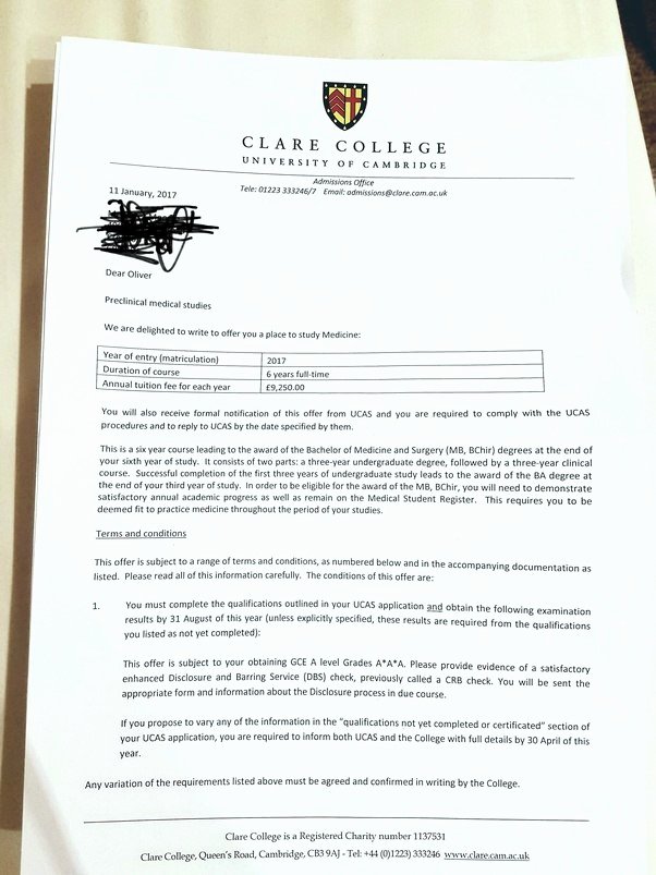 Medical School Acceptance Letter Sample Lovely What Do Acceptance Letters From Oxbridge Ivy Leagues Look