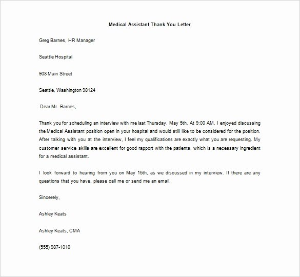 Medical School Interview Thank You Letter Elegant 9 Medical Thank You Letter Templates Doc Pdf