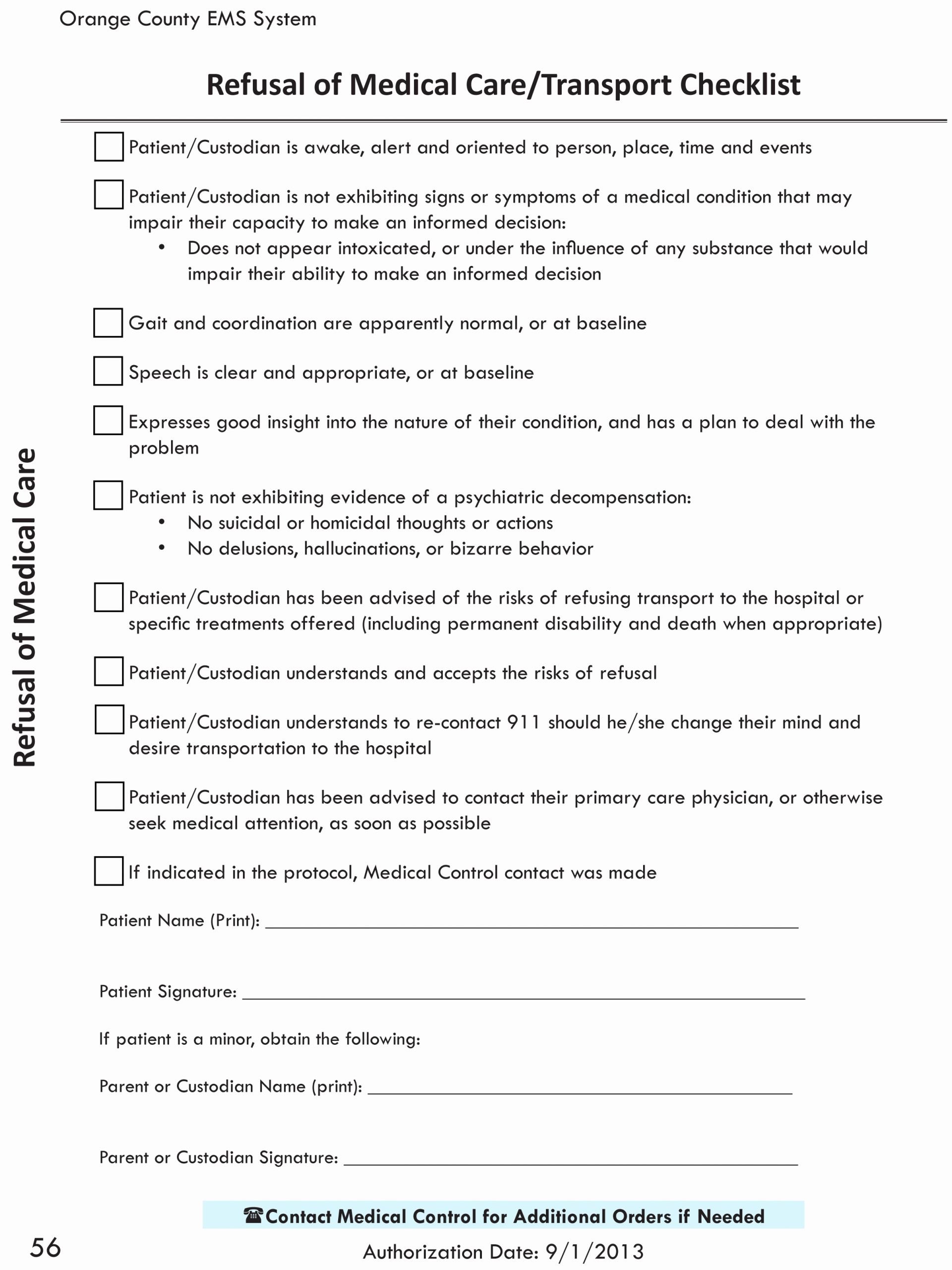 Medical Treatment Refusal form Template Beautiful Refusal Medical Treatment form