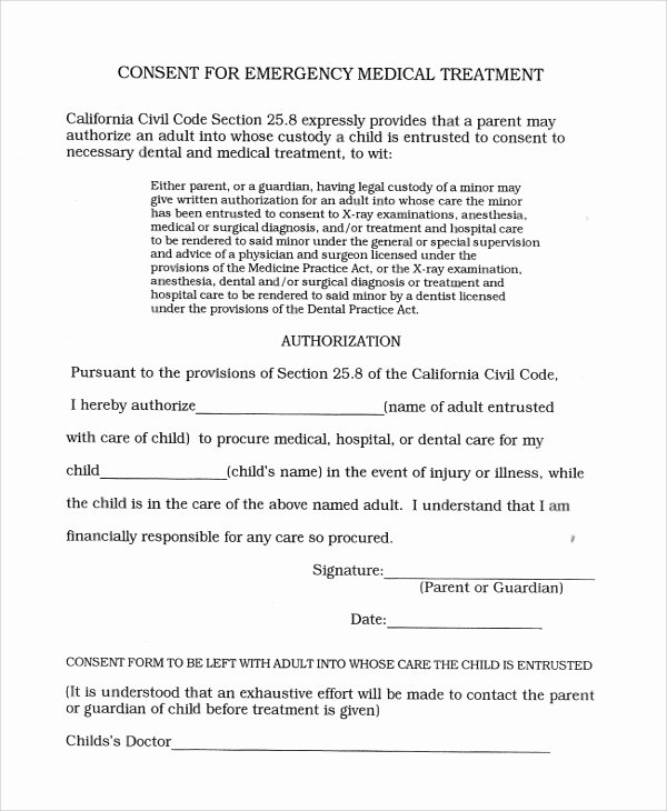 Medical Treatment Refusal form Template Lovely Sample Medical forms 9 Examples In Word Pdf