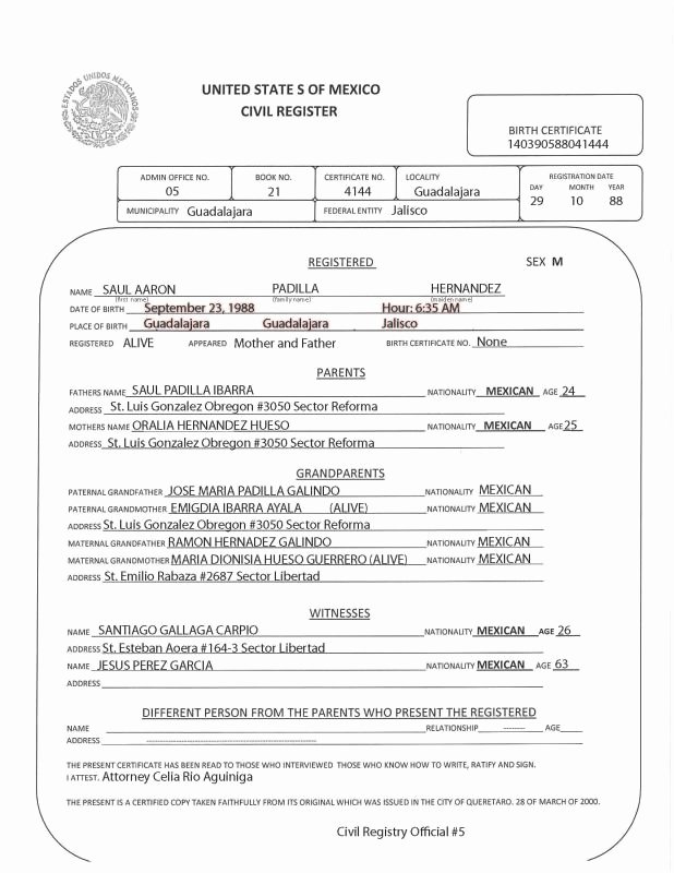 Mexican Birth Certificate Translation Template Elegant Official Q&amp;a for Daca forms Part 2 Page 31 Dream Act